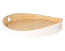 Cosy & Trendy Rund Serveringsbakke - Hvid / Bambus - ø 32,5 cm