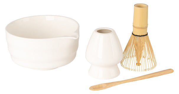 Cosy & Trendy Matcha Sæt - Porcelæn & Bambus - 4-delt