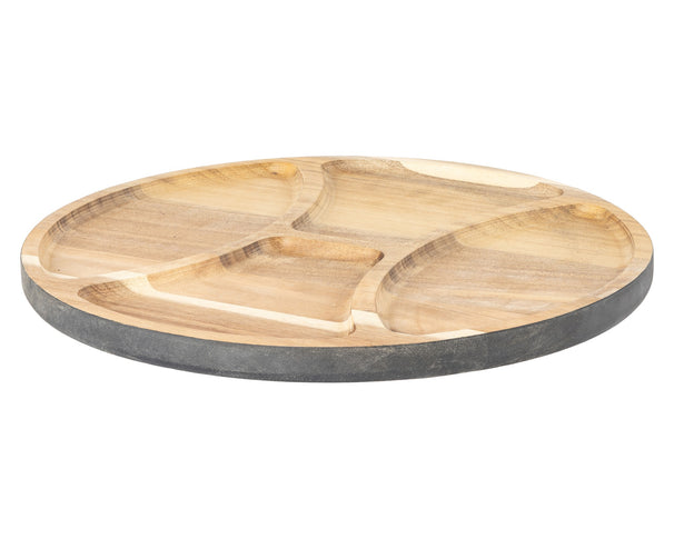 Cosy & Trendy Træ Serveringsbræt / Snackbræt med 4 Rum - Akacietræ - ø 29,5 cm