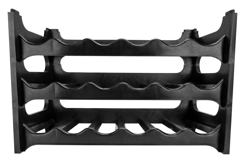 Vinhylde Stapelbar Sort - Plast - 36 flasker - 6 stk.