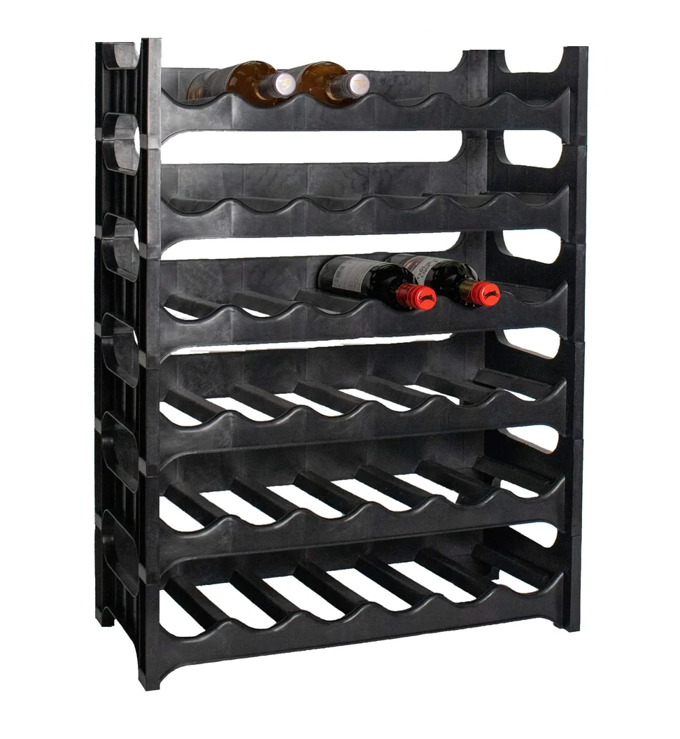 Vinhylde Stapelbar Sort - Plast - 36 flasker - 6 stk.