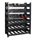 Vinhylde Stapelbar Sort - Plast - 36 flasker - 6 stk.