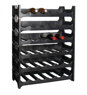 Vinhylde Stapelbar Sort - Plast - 36 flasker - 6 stk.