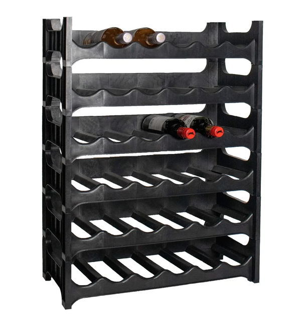 Vinhylde Stapelbar Sort - Plast - 36 flasker - 6 stk.