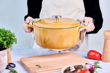Cosy & Trendy Braadpan med deksel Fontestic Gietijzer Amber Gold Ø 28 cm / 6.8 Liter - emaljeret non-stick belægning
