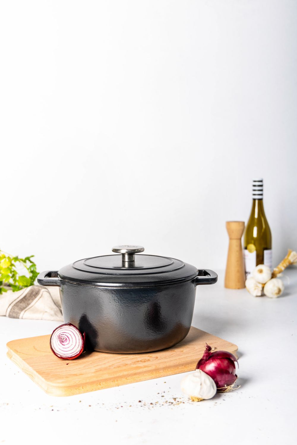 Cosy & Trendy Braadpan med låg Fontestic Gietijzer Black Ø 20 cm / 2.7 Liter - emaljeret non-stick belægning
