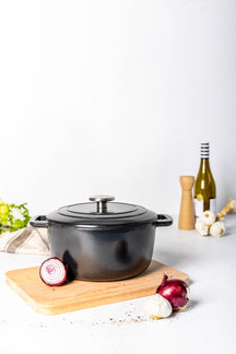 Cosy & Trendy Braadpan med låg Fontestic Gietijzer Black Ø 20 cm / 2.7 Liter - emaljeret non-stick belægning