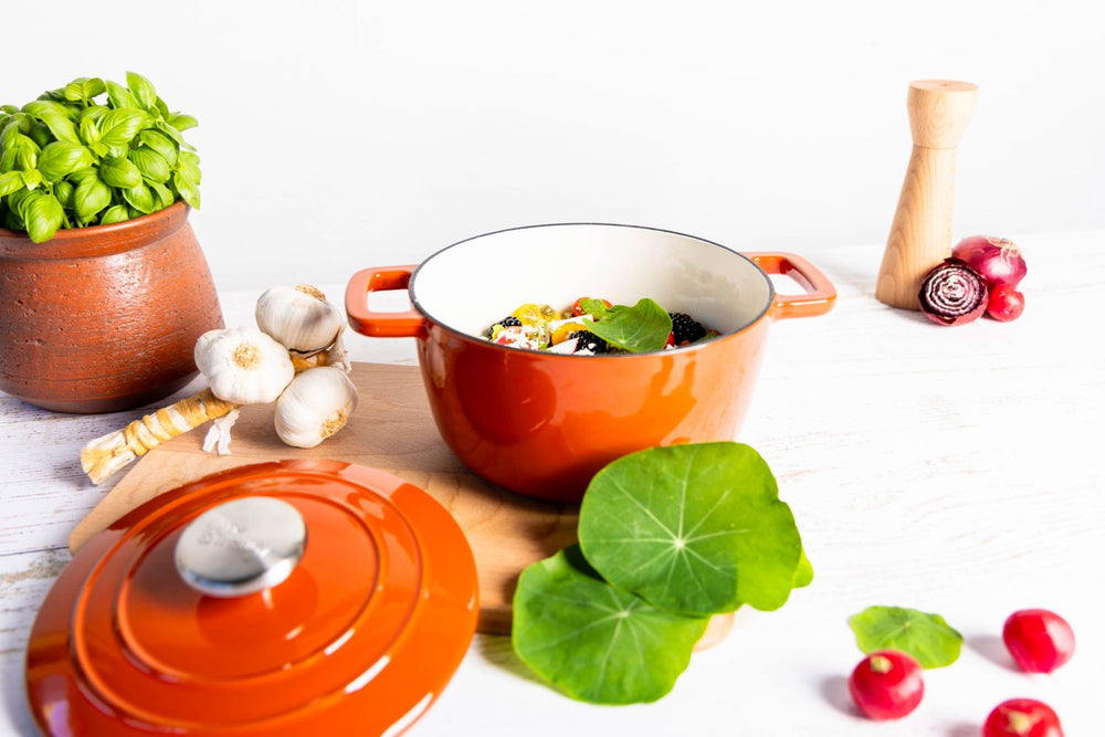 Cosy & Trendy Braadpan med deksel Fontestic Gietijzer Roest Ø 20 cm / 2.7 Liter - emaljeret non-stick belægning