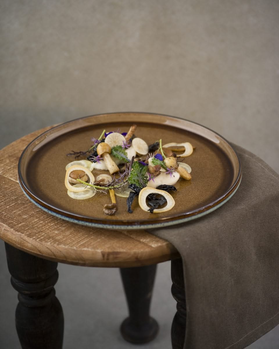 Cosy & Trendy Serviesset Quintana Amber 18-delig / 6 personer - 6 dinerborde, 6 dybe bunde og 6 morgenborde