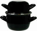 Cosy & Trendy Mosselpan - Emaille - Induktionsvenlig - Sort - ø 24 cm / 4 liter - emaljeret non-stick belægning