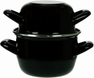 Cosy & Trendy Mosselpan - Emaille - Induktionsvenlig - Sort - ø 24 cm / 4 liter - emaljeret non-stick belægning