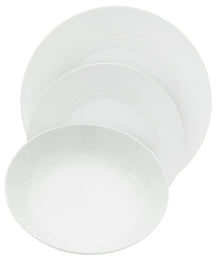 Studio Tavola Serviesset Hvid 18-delt / 6 personer - 6 middagstallerkener, 6 dybe tallerkener og 6 morgenmadstallerkener