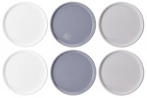 Cookinglife Dinerborden Siaki - Hvid / Blå / Grå ø 26.5 cm - Porcelæn - 6 stk.