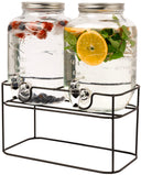 Cookinglife Dubbele Drankdispenser - med holder - 2 x 4 liter