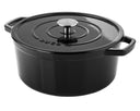 DUCQ Stegegryde Støbejern Sort ø 26 cm / 6,1 Liter - emaljeret non-stick belægning