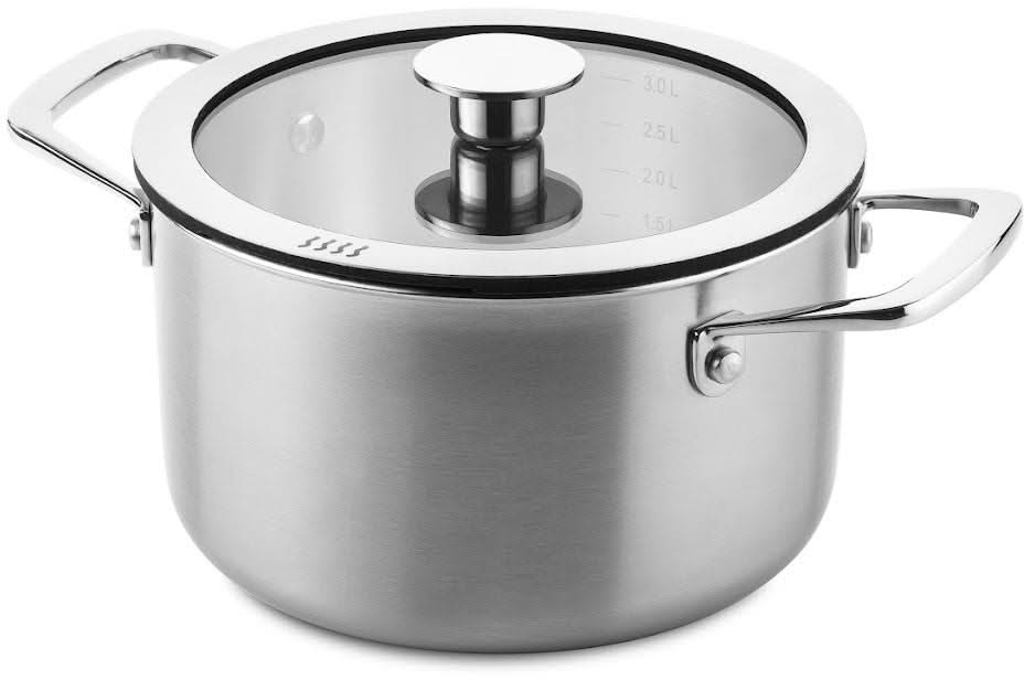 DUCQ Pannenset 6-Delig - Downdraft Egnet - Kogepande ø 16, 18, 20, 24 cm & Stegepande ø 16 cm & Gryde ø 26 cm + Låg