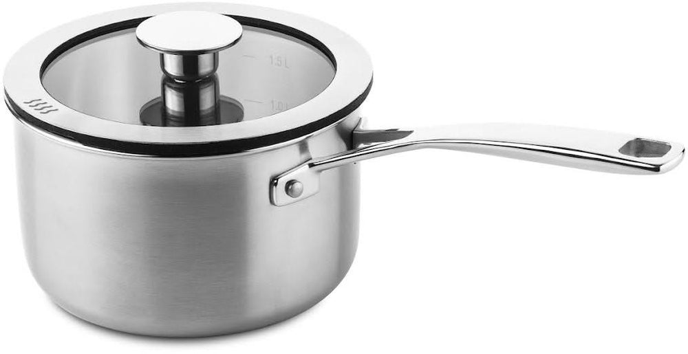 DUCQ Pannenset 6-Delig - Downdraft Egnet - Kogepande ø 16, 18, 20, 24 cm & Stegepande ø 16 cm & Gryde ø 26 cm + Låg