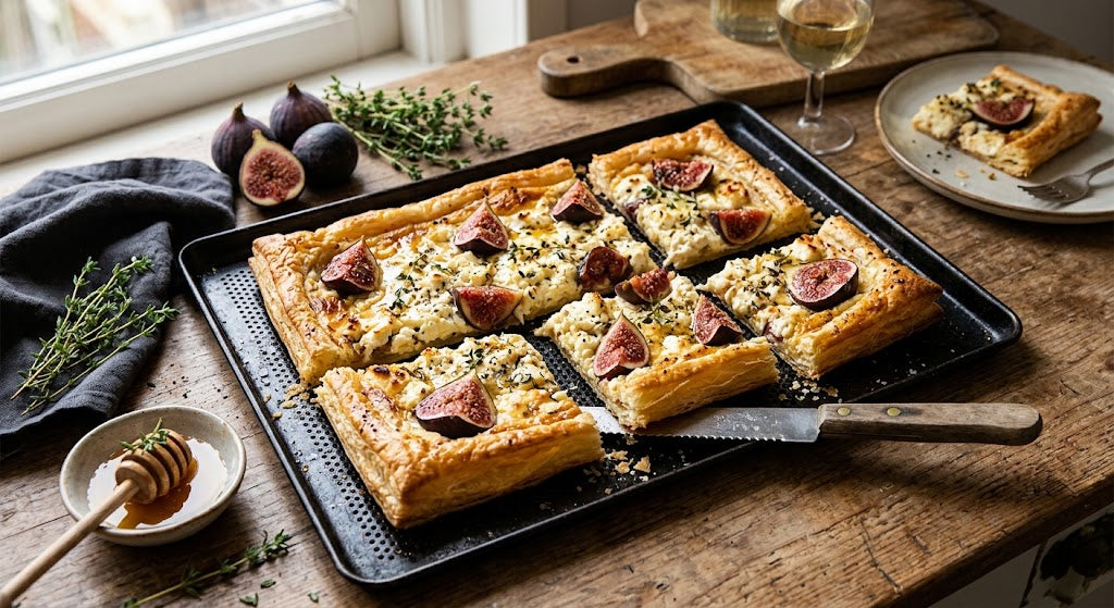 Kremet feta, søde figner og sprød honning på én plade