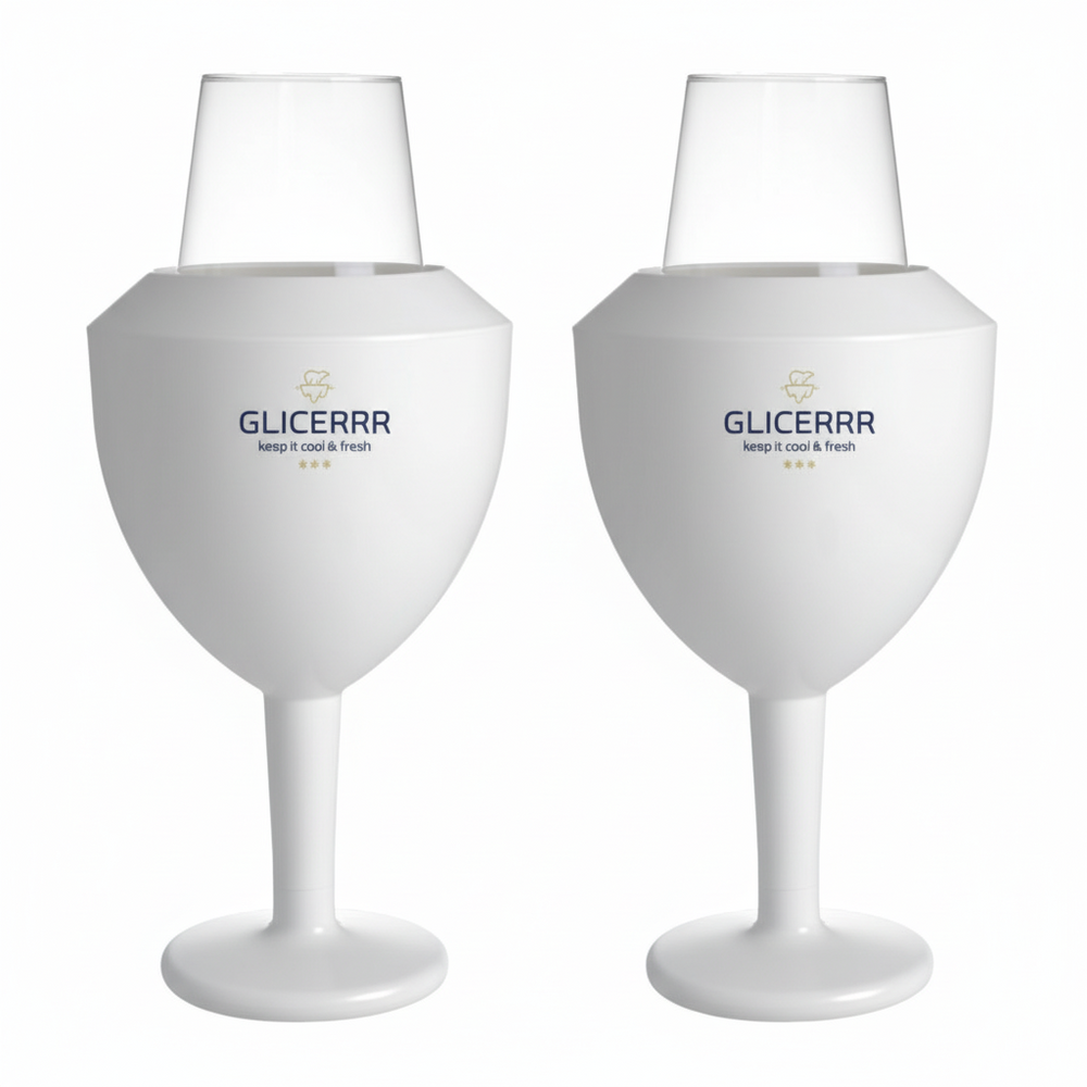 GLICERRR Vinglas køler og holder sæt + glas - 2 stykker