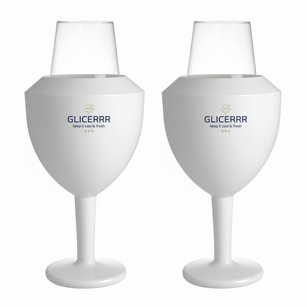 GLICERRR Vinglas køler og holder sæt + glas - 2 stykker