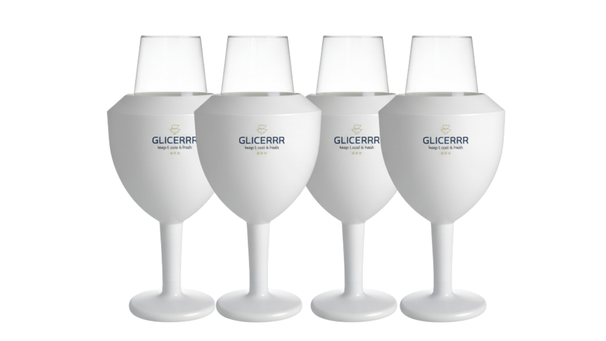 GLICERRR Vinglas køler og holder sæt + glas - 4 stk.