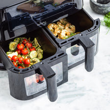 GreenPan Dubbele Airfryer Bistro Dual Zone - Sort - 8 Liter (2 x 4 Liter)
