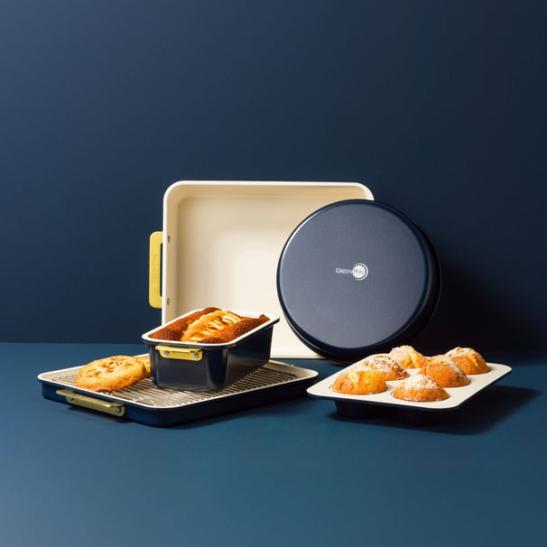 GreenPan Bagesæt Padova Reserve Oxford Blue 6-delt - keramisk non-stick belægning
