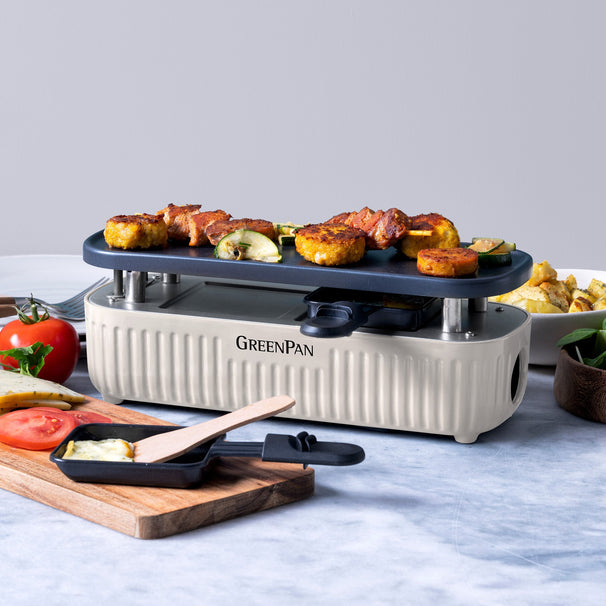 GreenPan Gourmetsæt Silhouette Connect Cream White - kan kobles sammen - keramisk non-stick belægning