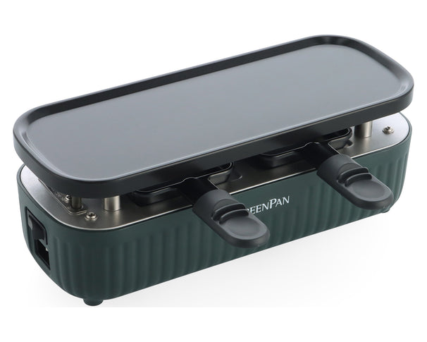 GreenPan Gourmetsæt Silhouette Connect Pine Green - kan kobles sammen - keramisk non-stick belægning