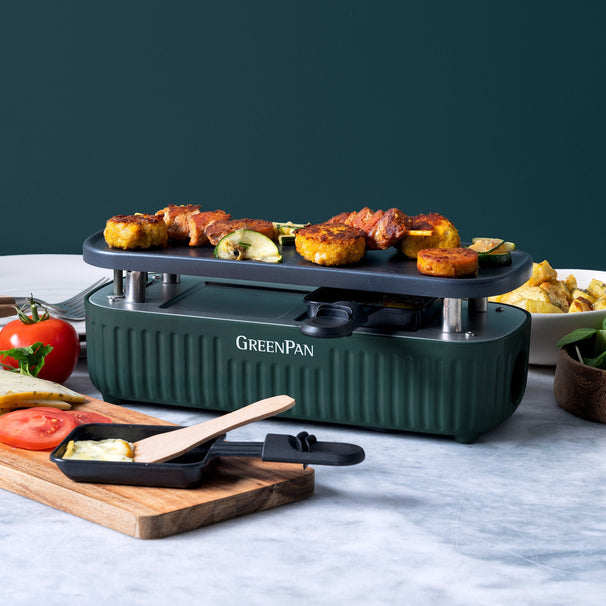 GreenPan Gourmetsæt Silhouette Connect Pine Green - kan kobles sammen - keramisk non-stick belægning