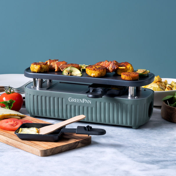 GreenPan Gourmetsæt Silhouette Connect Smokey Blue - kan kobles sammen - keramisk non-stick belægning