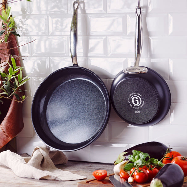 GreenPan Stegepandesæt Barcelona Pro 2-delt - ø 20 & 28 cm - keramisk non-stick belægning