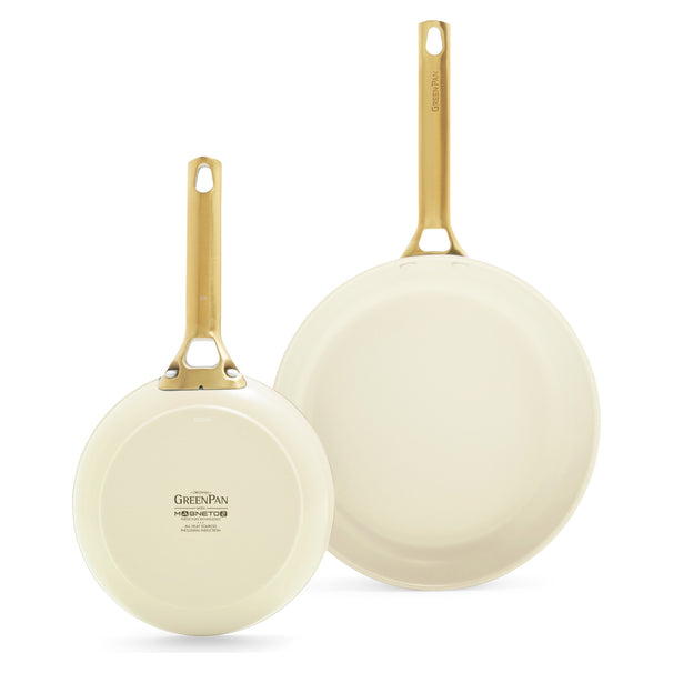 GreenPan Stegepandesæt Padova Reserve Cream White 2-delt - Stegepande ø 20 & 26 cm - keramisk non-stick belægning