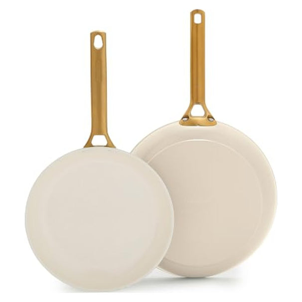 GreenPan Stegepandesæt Padova Reserve Pro 2.0 Cream 2-delt - Stegepande ø 24 & 28 cm - keramisk non-stick belægning