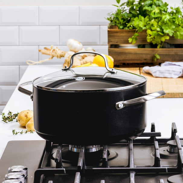 GreenPan Gryde Copenhagen Sort ø 24 cm / 5,2 Liter - keramisk non-stick belægning
