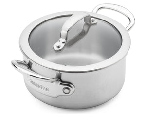 GreenPan Kookpan met deksel Première 5PLY RVS ø 16 cm / 1.58 Liter