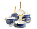 GreenPan Grydesæt Padova Reserve Oxford Blue 6-delt - Gryde ø 24 cm, Kasserolle ø 18, 20 cm, Stegepande ø 20, 28 cm & Sauterpande ø 24 cm - keramisk non-stick belægning