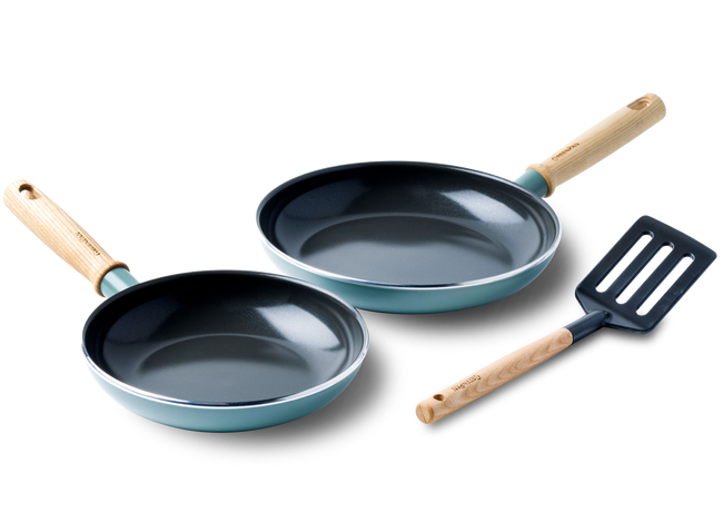 GreenPan Stegepande sæt med spatel - Mayflower - ø 20 & 24 cm - keramisk non-stick belægning