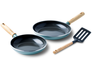 GreenPan Stegepande sæt med spatel - Mayflower - ø 20 & 24 cm - keramisk non-stick belægning