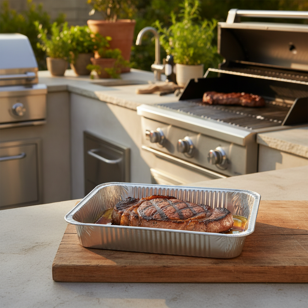 Cookinglife Grill BBQ Aluminium Bakjes / BBQ Grill Tray - 23 x 18 cm - 18 styk