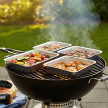 Cookinglife Grill BBQ Aluminium Bakker / BBQ Grill Tray - 34 x 21 cm - 18 stk.
