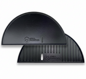 Cookinglife Grill Halve Maan Grillplaat / Plancha Gietijzer - 2-zijdig - Egnet til 46 cm Kamado's