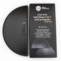 Cookinglife Grill Halve Maan Grillplaat / Plancha Gietijzer - 2-zijdig - Egnet til 46 cm Kamado's