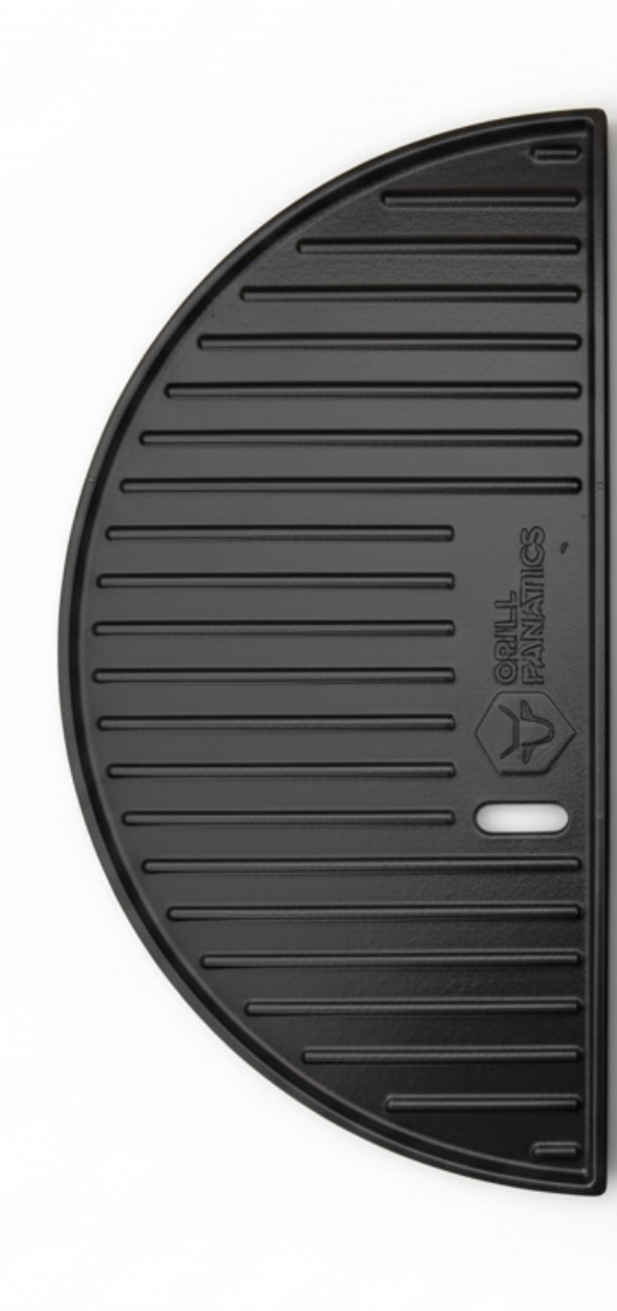 Cookinglife Grill Halve Maan Grillplaat / Plancha Gietijzer - 2-zijdig - Egnet til 46 cm Kamado's