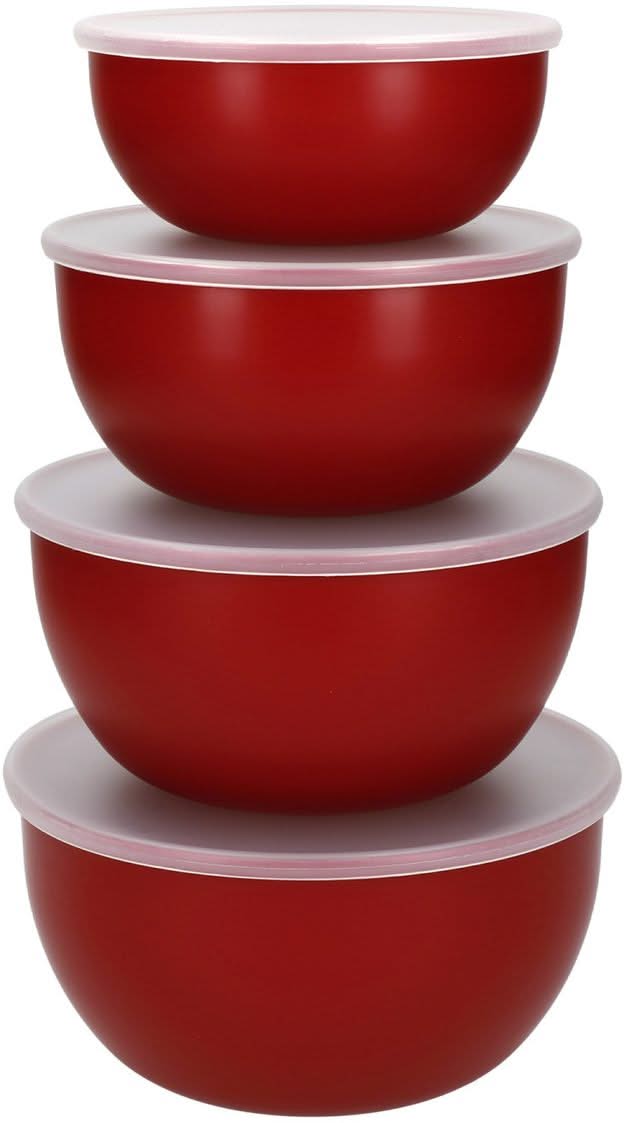 KitchenAid Opbevaringsbokse / Skåle Core Kejserød - med låg - 4 Styk