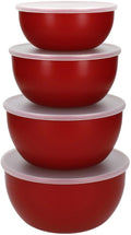 KitchenAid Opbevaringsbokse / Skåle Core Kejserød - med låg - 4 Styk