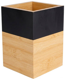 Cosy & Trendy Spatelpot Black & Wood - 10 x 10 x 14,5 cm