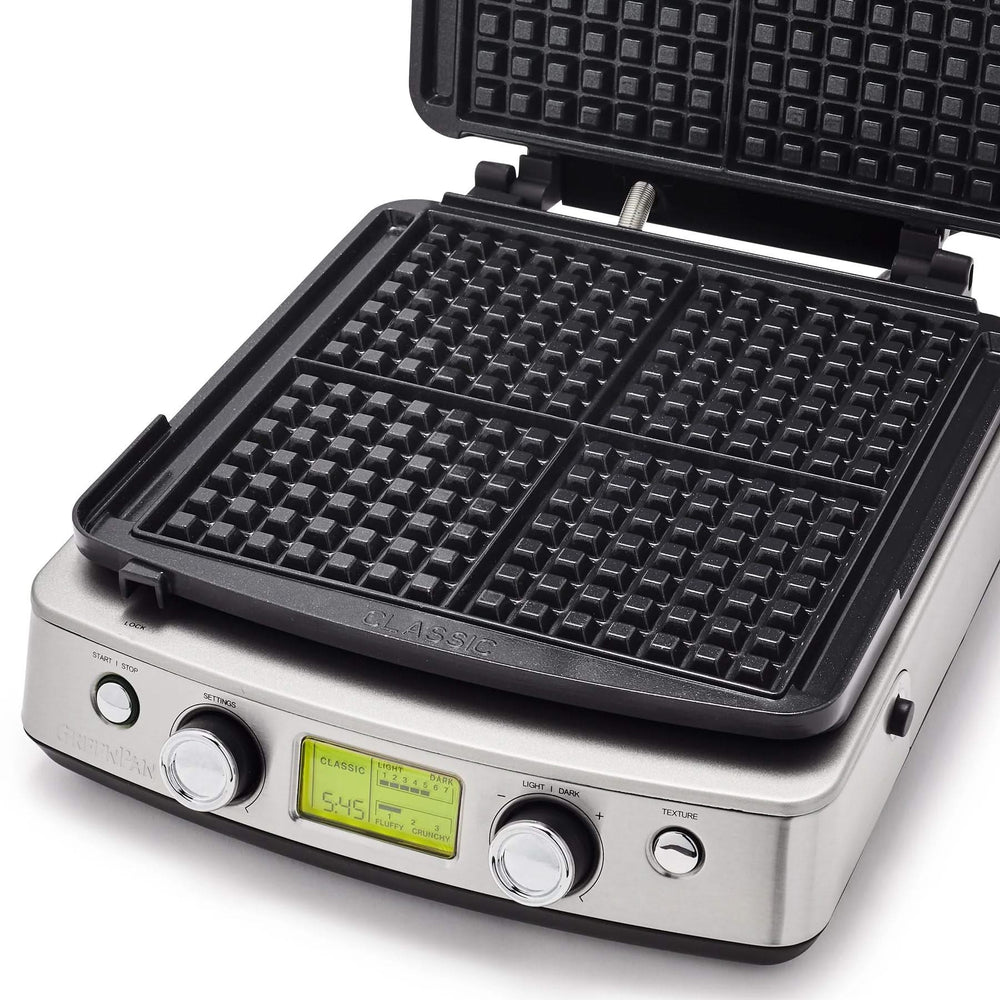 GreenPan Wafelijzer - Black - inklusive 2 sæt vaffelplader - Keramisk non-stick belægning