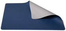 Cookinglife Placemats - Dobbelt så meget - Vegansk læder - Grå / Blå 46 x 33 cm - 6 Stykker