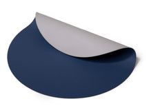Cookinglife Placemats - Dobbelt så meget - Vegansk læder - Grå / Blå ø 38 cm - 6 Stykker